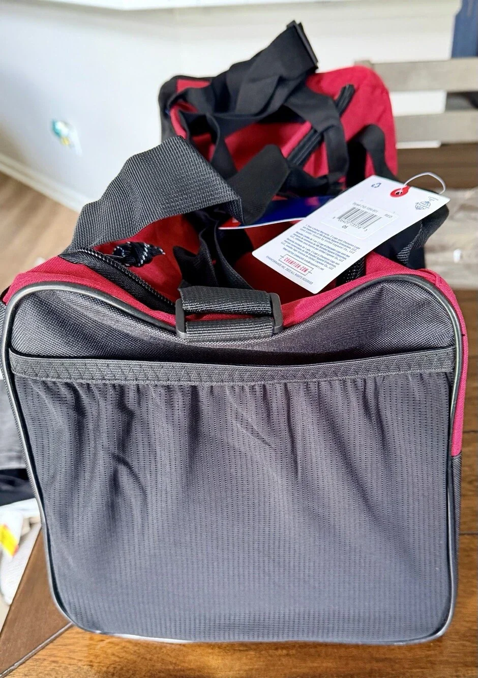 Champion Red Black Duffel Bag Gym Travel Sports Overnight Bag New With Tags